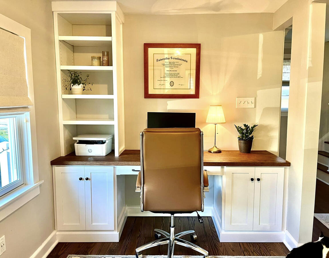 Custom Built-In Desk w/ Solid Oak Counter Top