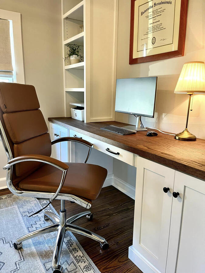 Custom Built-In Desk w/ Solid Oak Counter Top