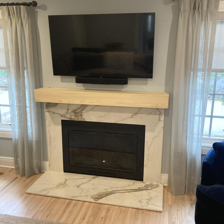 Custom Solid Poplar Mantel w/ Clear Poly